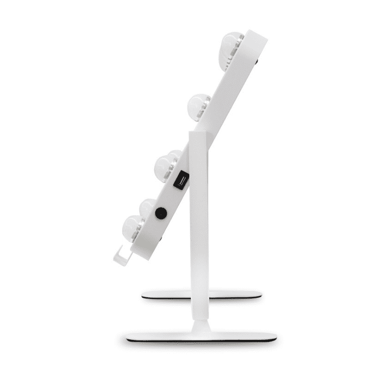 j0gyztlfbvd7747.png LED Desktop Cosmetic Vanity Mirror with Light Bulb 360 Degree Rotation Personalized Style - WOSEN Mirror