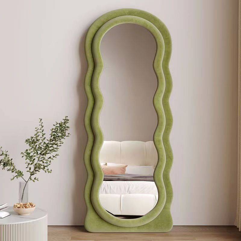j2b0f11ka5m15692.jpg Household Bedroom Wavy Dressing Full Body Mirror Living Room Floor Standing Mirror Wave Shaped Wall Mirror - WOSEN Mirror