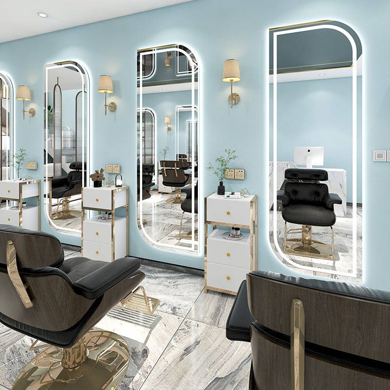 janf3ozryxf4498.jpg Hairdressing Furniture Styling Station Mirror Salon Mirror with Led Lights Barber Shop Mirrors - WOSEN Mirror