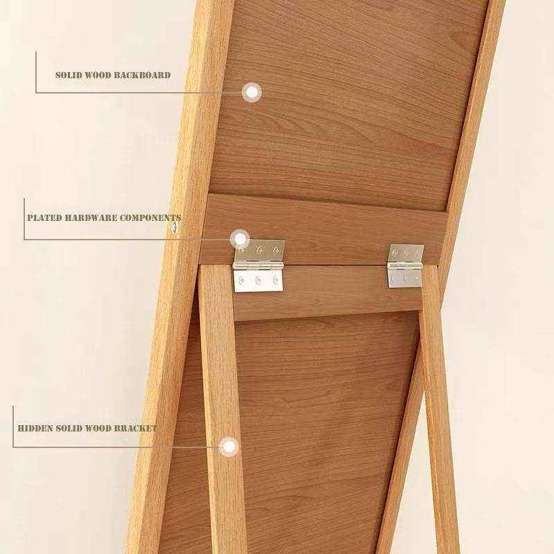 jcgy2rjb5xi19600.jpg Female Household’s Ins Style Girls’ Solid Wood Wall Large Floor Mirrors Full-Length Mirror with Glass for Bathroom Use - WOSEN Mirror