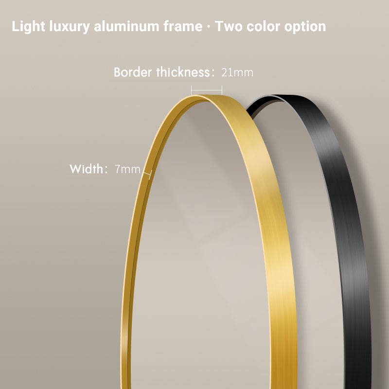 jcpi5w20ih51909.jpg Light Luxury Aluminum Alloy Gold Mirror Frame Mirror Oval Bathroom Mirror Decor Wall - WOSEN Mirror