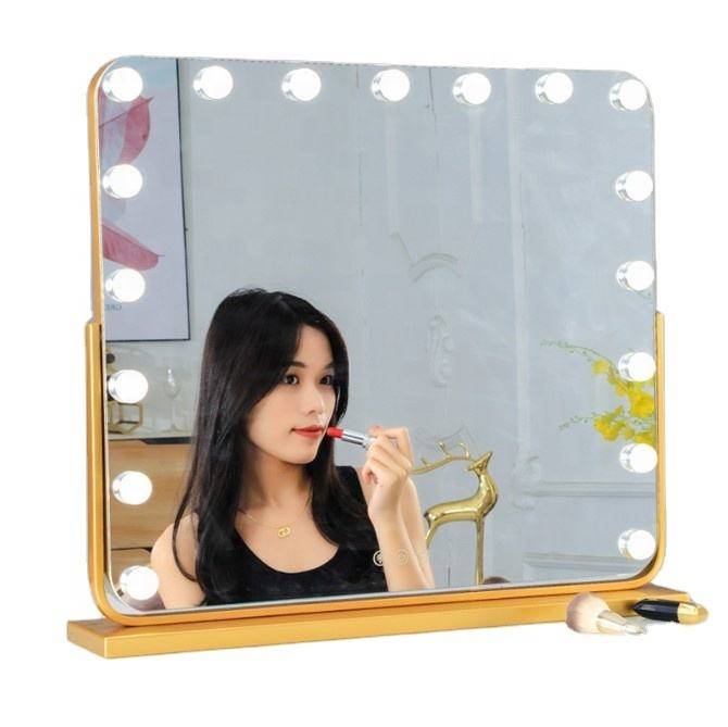 Hot Sale hollywood Style Make up Mirror Desktop with LED Lamp Light Bulbs Touch Screen Vanity Mirror - WOSEN Mirror