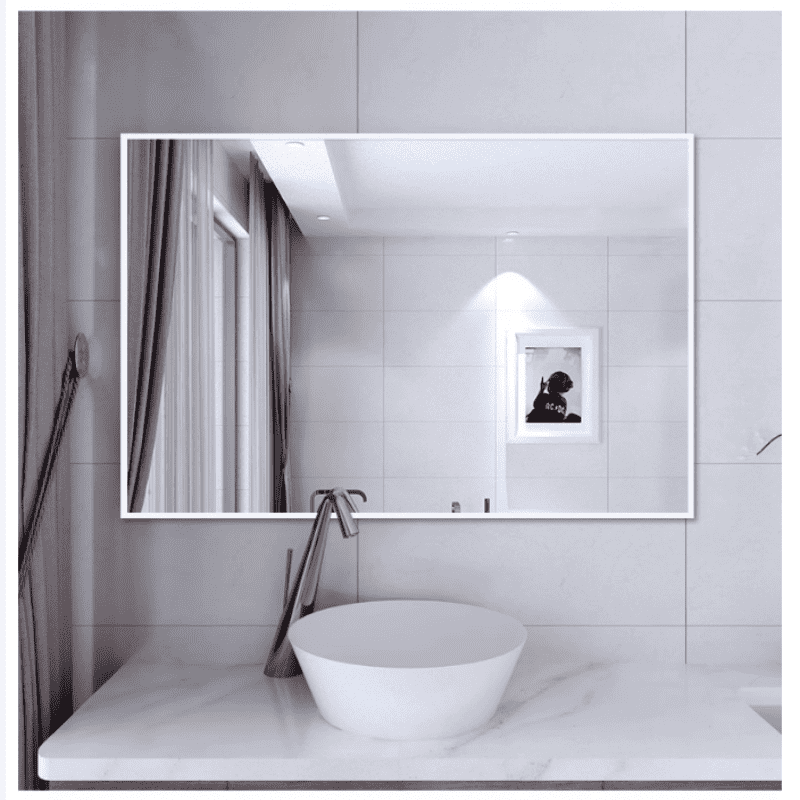 jmpx1frra2g3163.png Custom Durable Gold Metal Frame Wall Hanging Modern Hotel Home Bathroom Mirror Factory Customizable Rectangular Square Shape - WOSEN Mirror