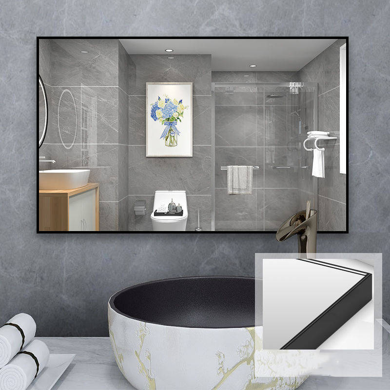 jmwje3stwav2469.jpg Aluminum Alloy Frame Simple Explosion-proof Bathroom Mirror Wall Decor Mirror Hotel Rectangular Cosmetic Mirror - WOSEN Mirror