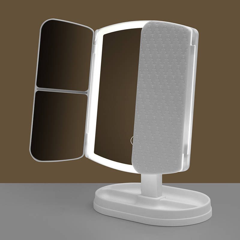 jonbj2oi4qg5184.jpg Trifold Travel Foldable Mirror LED Vanity Mirror Lights Portable Makeup Mirror with Lights White - WOSEN Mirror
