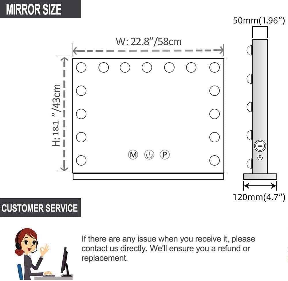 k2fz520wfij5656.jpg LED Dimming Hollywood Makeup Lighting Mirror, Suitable for Dressing Room Desktop Wall Mounted - WOSEN Mirror