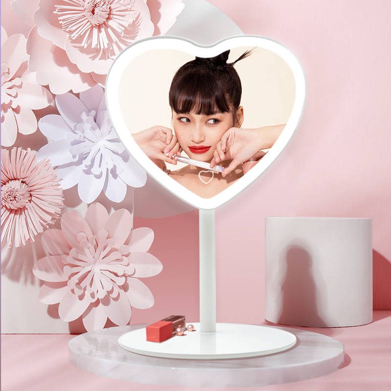 k5dd0oy0pga6915.jpg Wholesale Multi-Functional Removable Adjustable LED Smart Touch Screen Tray Modern Design Heart Shape Table Vanity Makeup Mirror - WOSEN Mirror