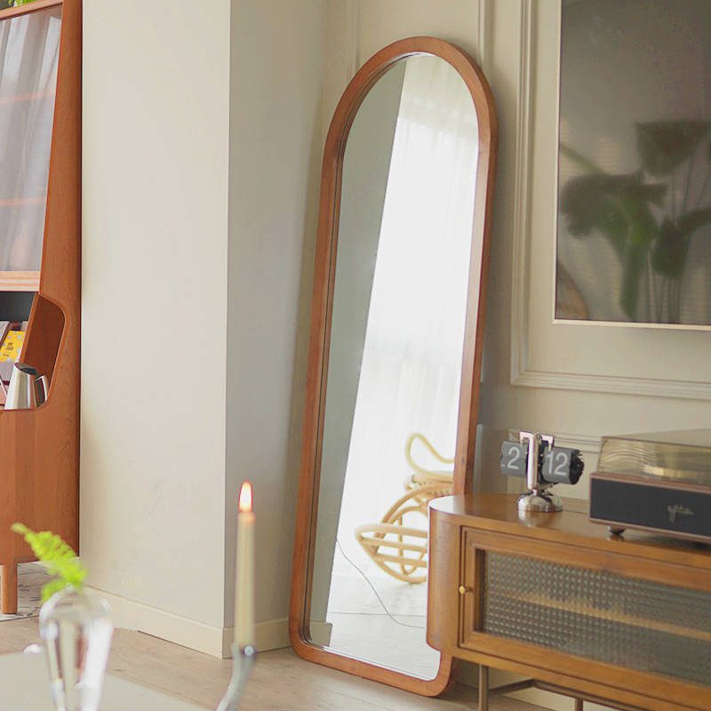 kdc0ogm4o0119870.jpg French Circular Arc Arched Mirror Dressing Retro Solid Wooden Mirror Frame Design Full Body Mirror - WOSEN Mirror