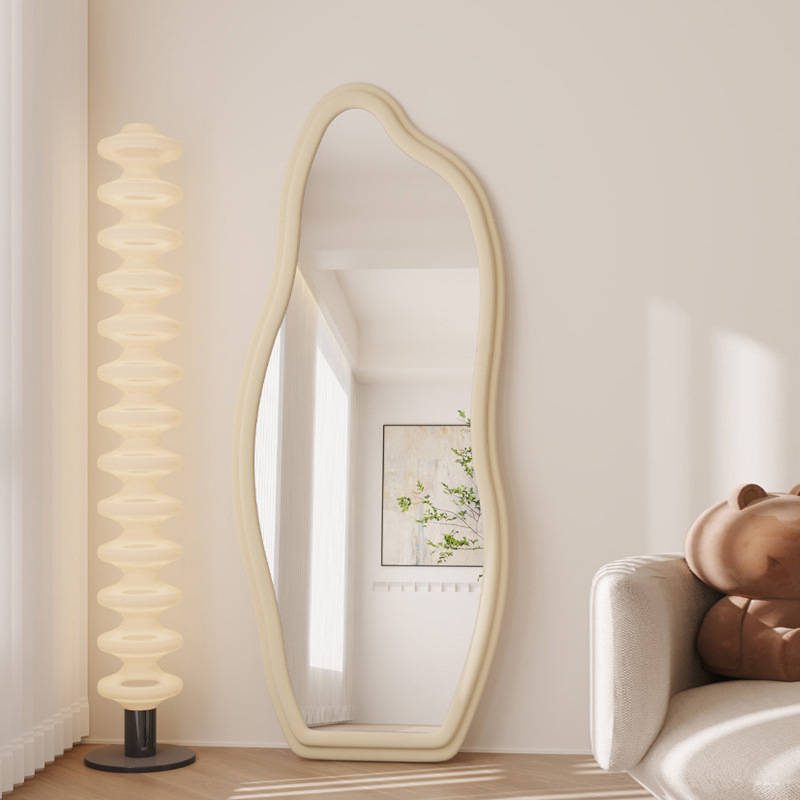 kfwrrmn3ebr15189.jpg Irregular Full Length Floor Standing Mirror Household Bedroom Cloud Shape Dressing Mirror Dual Purpose Wall Decor Mirror - WOSEN Mirror