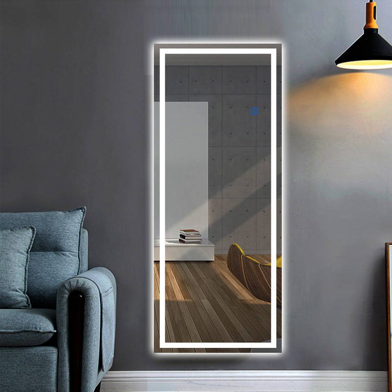 kiynmfgunmo17297.jpg LED Intelligent Dressing Mirror Wall-Mounted Full Body Frameless for Bathroom Minimalist Design for Hotel Use Clothing Store - WOSEN Mirror