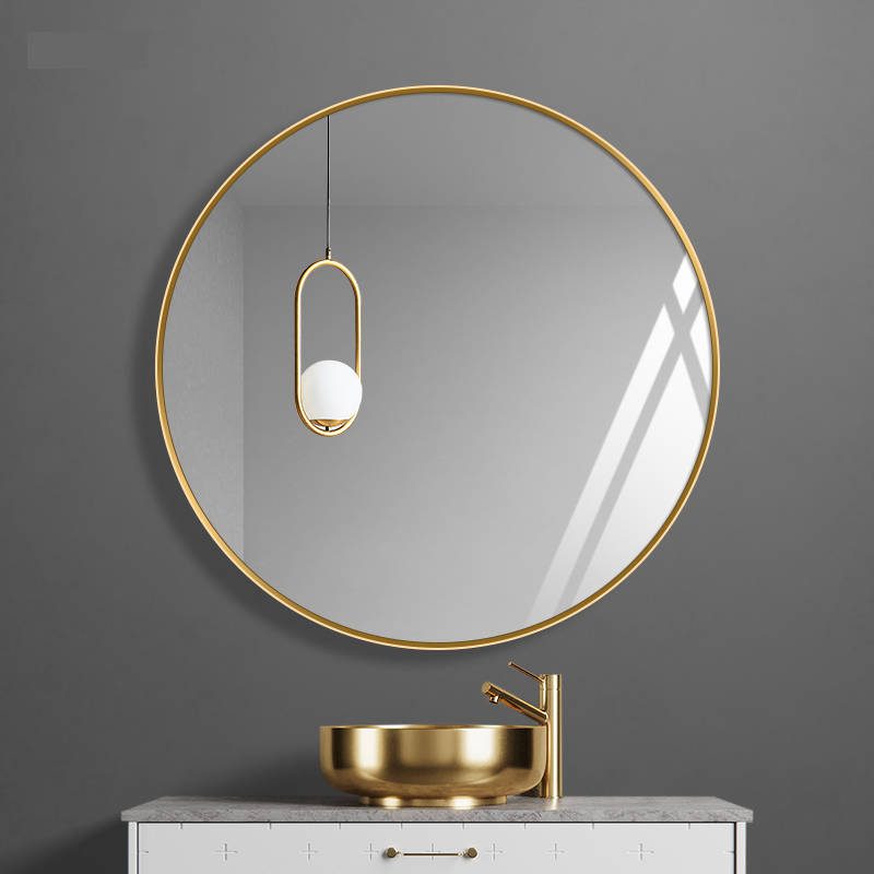 kkntehyo1fj1989.jpg Modern Style round Decorative Wall Mirror with Aluminum Alloy Frame for Hotel Bathrooms Home Furnishing - WOSEN Mirror