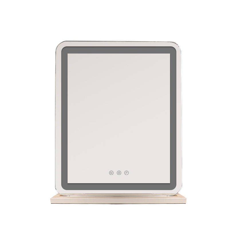 koauujtjjpv7058.jpg Desktop Rechargeable Household Large Vanity Mirror With Smart Touch Screen Makeup Mirror LED Light square Mirror - WOSEN Mirror