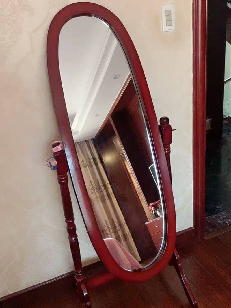 kt42zik4qy016265.jpg Contemporary Minimalist Dressing Mirror Creative Special-Shaped Solid Wood Floor Mirror for Hotels - WOSEN Mirror
