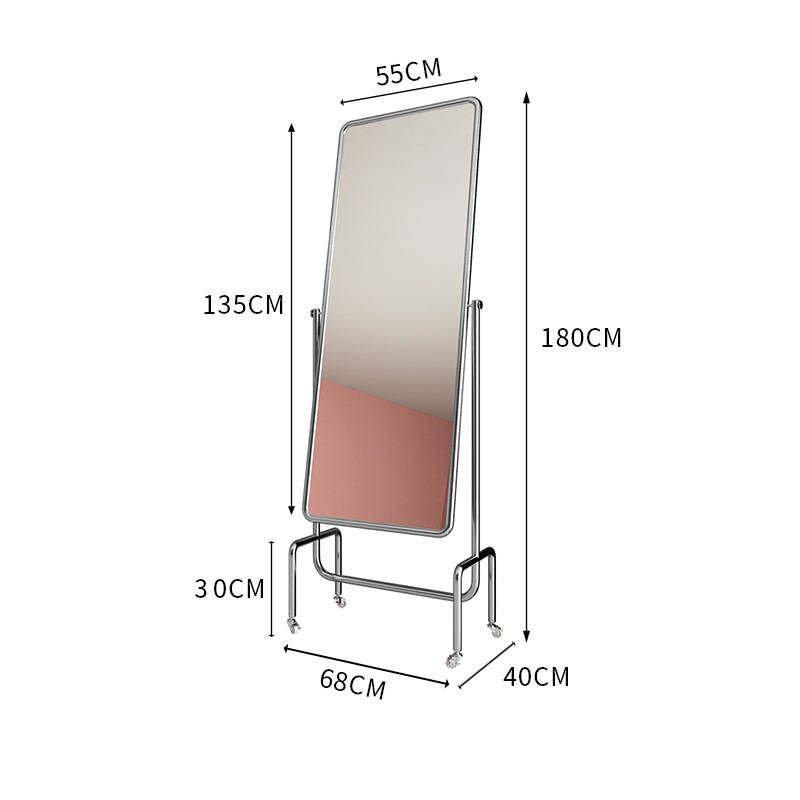 l00ubotjmng18486.jpg Wholesale Stainless Steel Movable Floor Dressing Glasses for Home Bedrooms / Student Dormitories - WOSEN Mirror