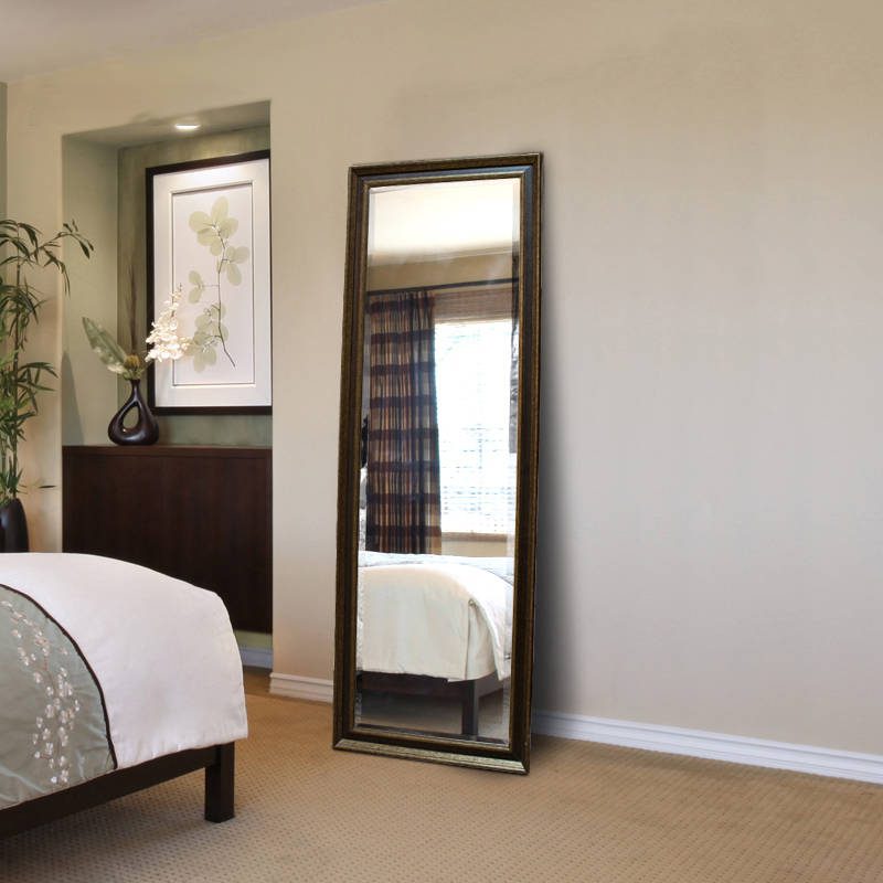 l2q4ficu10r17398.jpg European Style Full Length Floor Stand Mirror Plastic Retro Wood Grain All-season Compact - WOSEN Mirror
