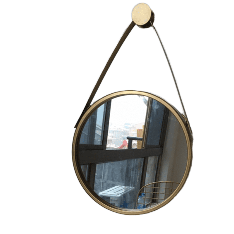 l4jpqc2aru410946.png Modern Home Round Mirror Decorative Wall Hanging for Living Room Bedroom Bathroom-Aluminum Lenses Metal Frame for Hotels - WOSEN Mirror