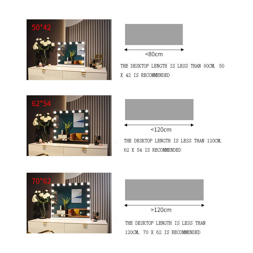l5s1n3i4vv28262.jpg Hollywood Style hd Desktop Makeup Mirror Bedroom Dresser LED Lamp Smart Glass Mirror - WOSEN Mirror