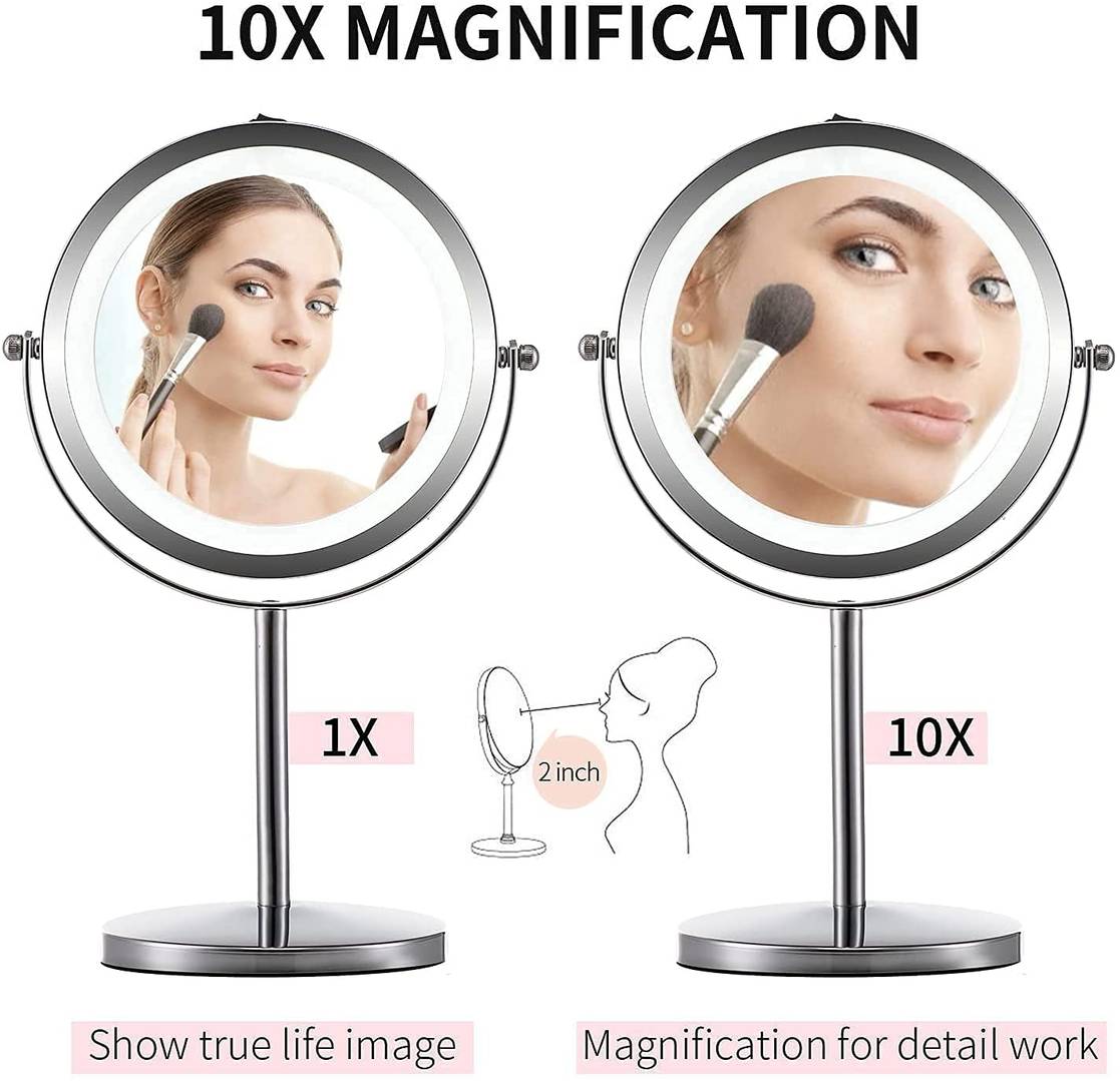 lelbfgpjglc7725.jpg European Style Mirror Led Makeup Vanity Mirror With Lights Double-Sided Magnification Makeup Mirror - WOSEN Mirror