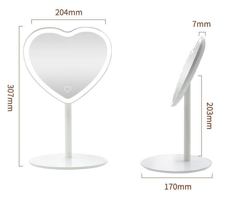 ljs4zbgrg2s6919.jpg Wholesale Multi-Functional Removable Adjustable LED Smart Touch Screen Tray Modern Design Heart Shape Table Vanity Makeup Mirror - WOSEN Mirror