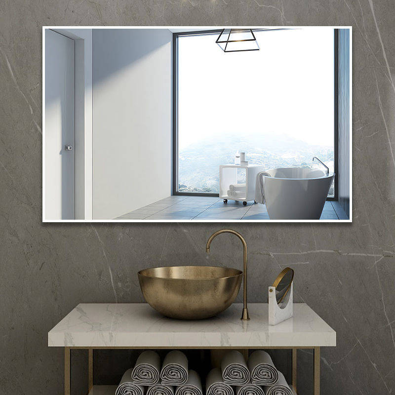 llro2tlcr5q2473.jpg Aluminum Alloy Frame Simple Explosion-proof Bathroom Mirror Wall Decor Mirror Hotel Rectangular Cosmetic Mirror - WOSEN Mirror