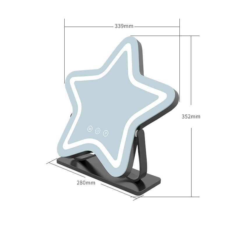 lmaixtulfxt6631.jpg Factory Customized Star Shape Hollywood Makeup Mirror Intelligent Three Color Dimming Desktop LED Vanity Mirror with Light - WOSEN Mirror