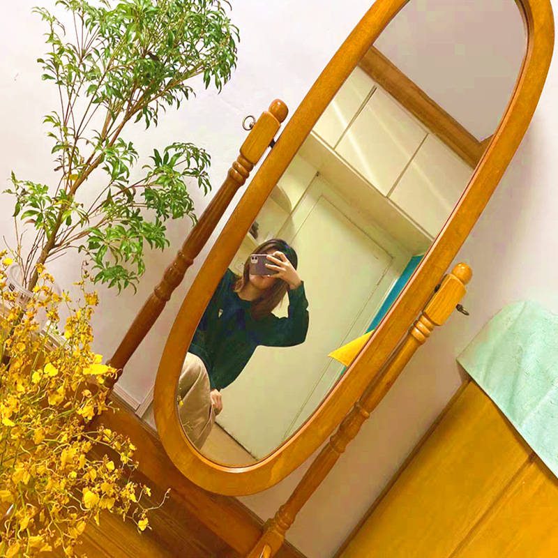 lzi1eg3e45w16266.jpg Contemporary Minimalist Dressing Mirror Creative Special-Shaped Solid Wood Floor Mirror for Hotels - WOSEN Mirror