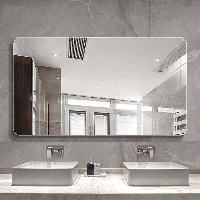 m12d0f2e23e2845.jpg Frameless Bathroom Mirror Wall Mount Mirror with Large Explosion-proof Corner High-definition Glass Mirror - WOSEN Mirror