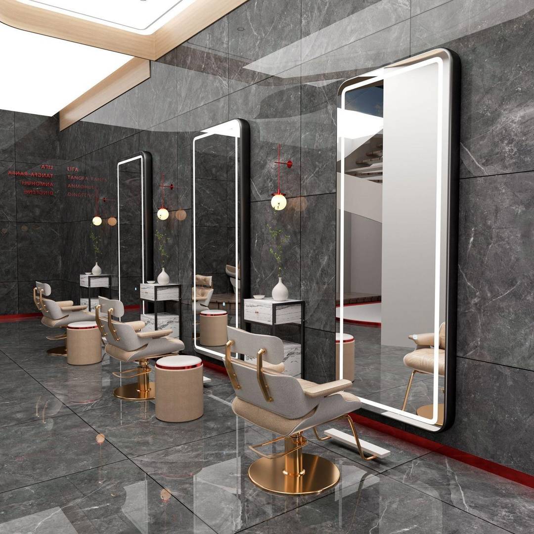 mbzwypjlhxc4632.jpg Internet Celebrant LED Light Hair Salon Mirror Floor-mounted Wall-mounted Special for Hairdressing Perm Dyeing Barber Shop Use - WOSEN Mirror