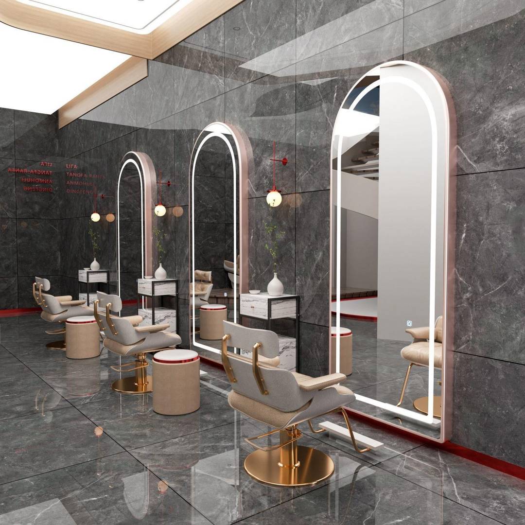 Internet Celebrant LED Light Hair Salon Mirror Floor-mounted Wall-mounted Special for Hairdressing Perm Dyeing Barber Shop Use - WOSEN Mirror
