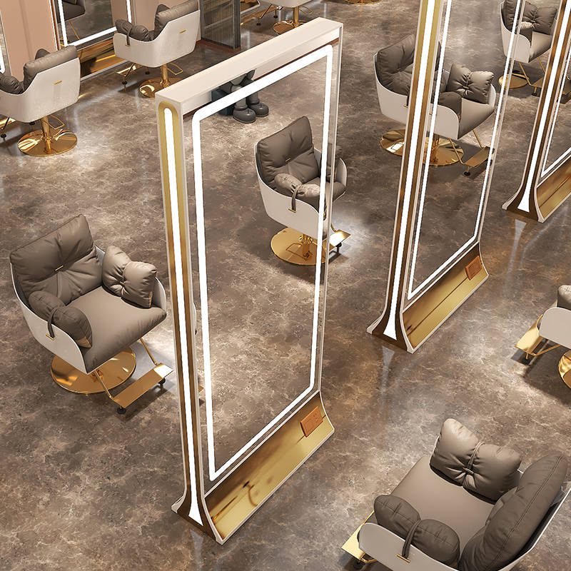 mncb50e1nht4770.jpg Modern Style Double-Sided LED Cosmetic Mirror Salon Furniture Hairdressing Wall Hanging Mirror Metal Material - WOSEN Mirror