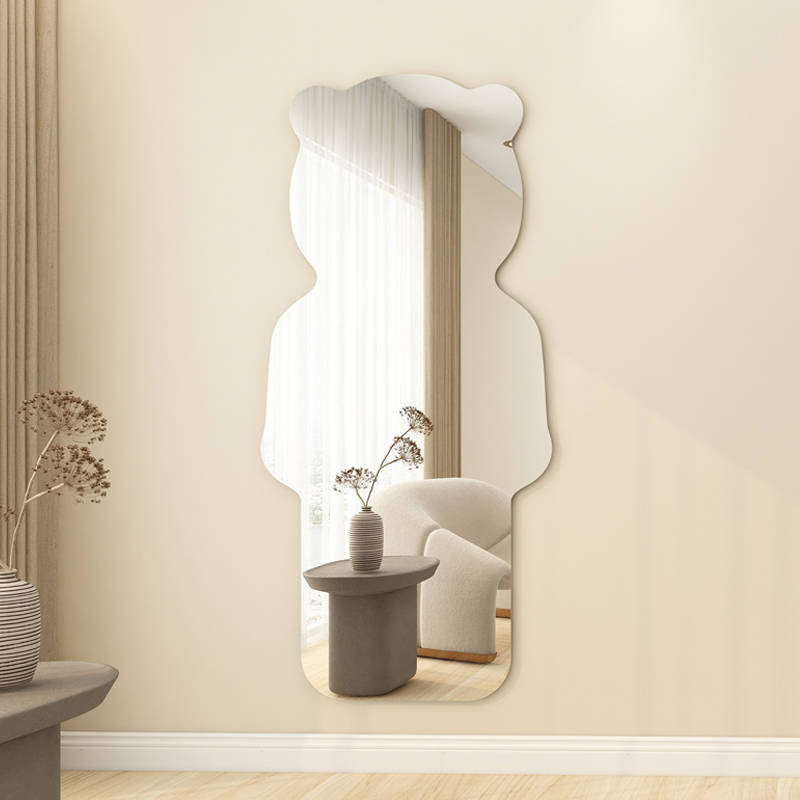 Simple Bear Shape Mirror Full Length Body Household Dressing Mirror Student Dormitory Cute Fitting Mirror Adhesive Wall Mounted - WOSEN Mirror
