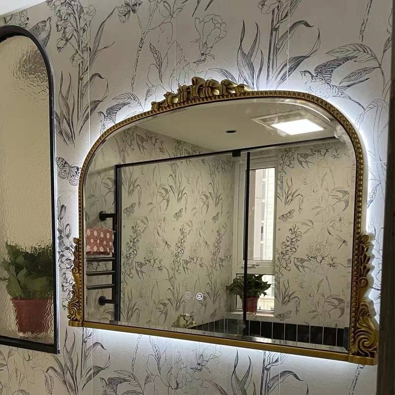 my2bfozpteu8712.jpg Wholesale Large Arch Wall Decor Gold Mirror Modern Luxury for Home Hotels Fireplace Living Room Standing Mirror - WOSEN Mirror