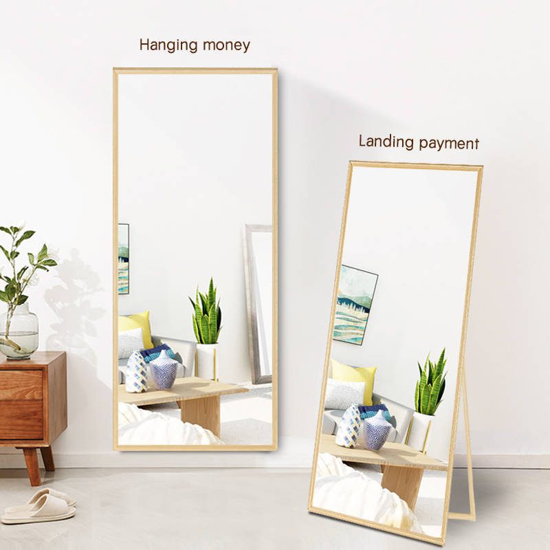 n3nl2zdc01019774.jpg American Living Room Solid Wood Fitting Mirror Bracket Porch Wall Hanging Full Body Dressing Makeup Glass Mirror for Floor Use - WOSEN Mirror