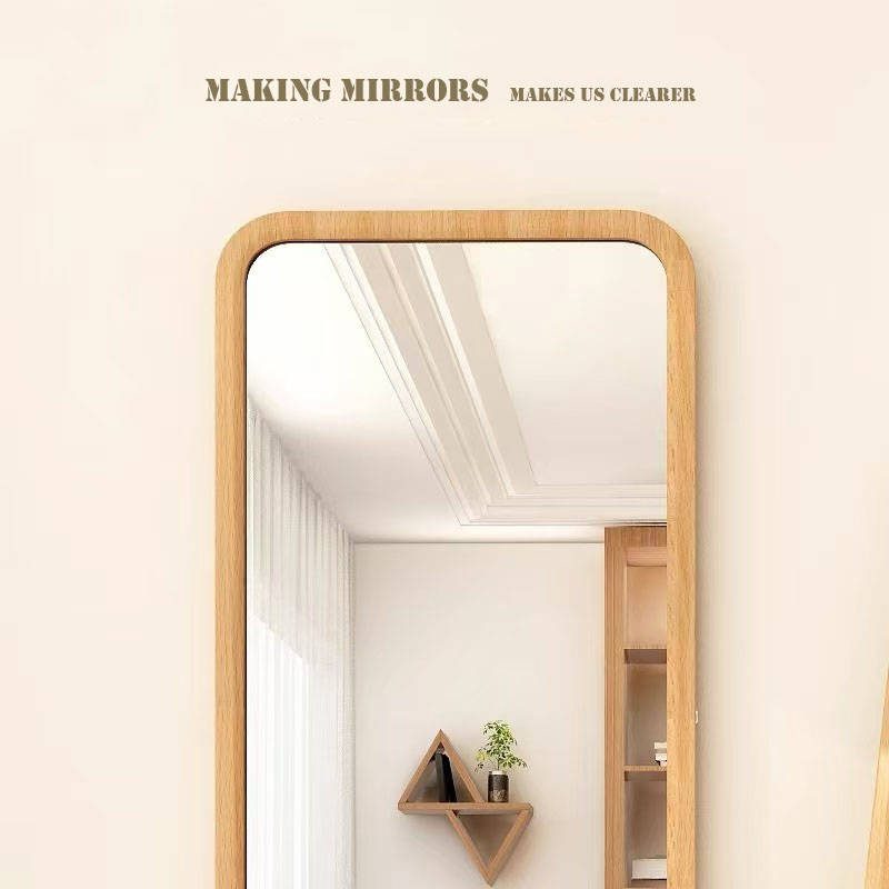 nccpiccyamq19599.jpg Female Household’s Ins Style Girls’ Solid Wood Wall Large Floor Mirrors Full-Length Mirror with Glass for Bathroom Use - WOSEN Mirror