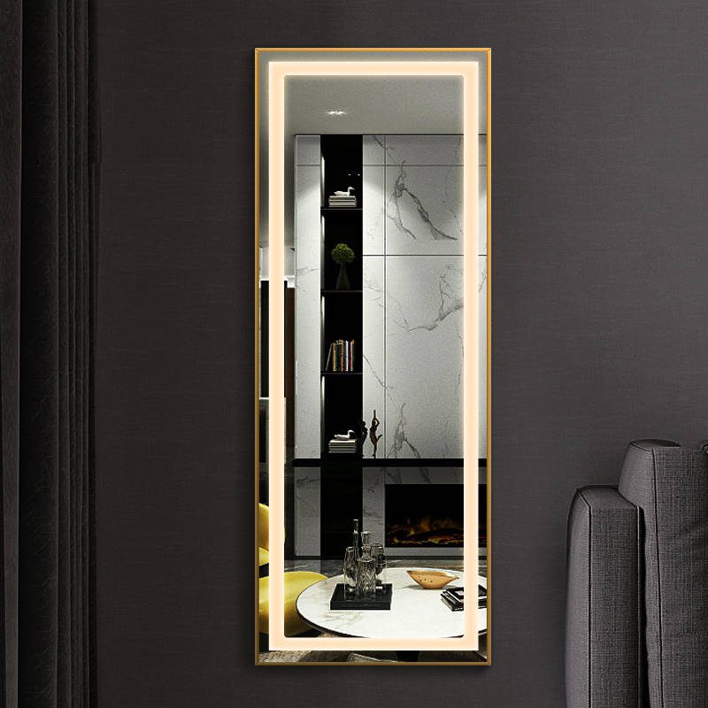 nf4rlch0dnm18708.jpg Customizable Modern LED Full-Length Rectangle Floor Mirror Aluminum Alloy Frame for Home or Hotel Use - WOSEN Mirror