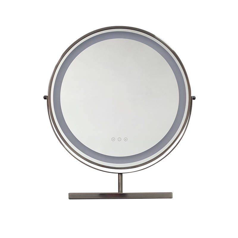 nlmd4s4xdn57145.jpg 2025 Hot Sale Desktop Metal Frame LED Makeup Mirror Modern Design Portable Vanity Mirror Touch Screen Three Colors Switching - WOSEN Mirror