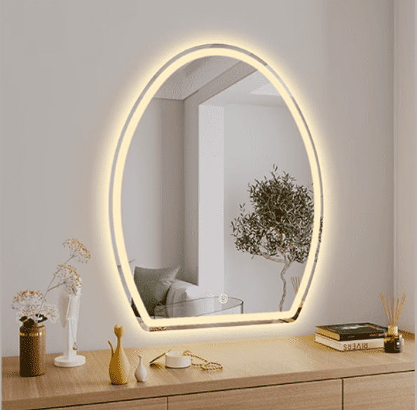 nottl3l4fds5374.png Egg Shaped LED Smart Mirror Wall Mounted Desktop Makeup Mirror with Luminous Light for Bedroom Dressing Table Cosmetic Usage - WOSEN Mirror