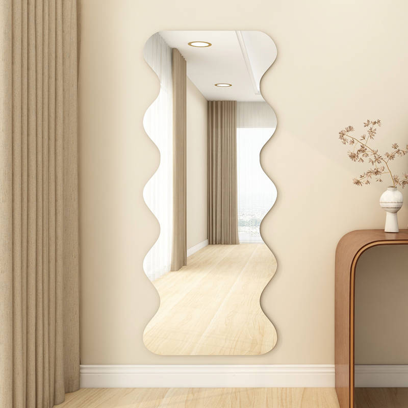 o3hxj0u3kxq9595.jpg Irregular Wavy Mirror Full Body Dressing Ins Style Floor Mirror Clothing Store Wall Mounted Fitting Mirror - WOSEN Mirror