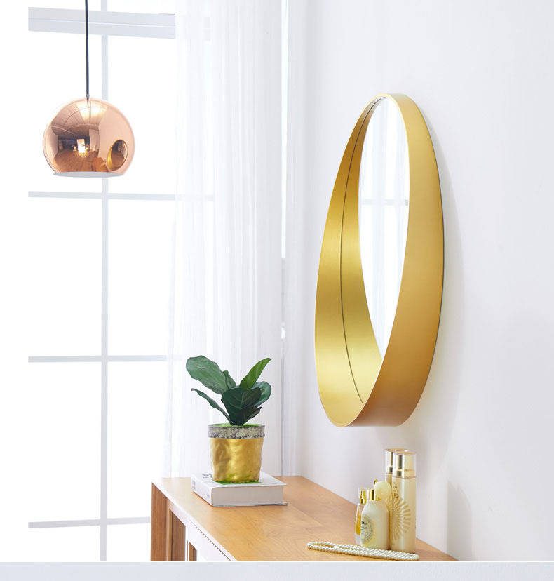 o4cscvknqqp2368.jpg Nordic Style Solid Wood Frame Mirror Wall Mounted Circular Decor Mirror Bathroom Mirror with Storage Function - WOSEN Mirror