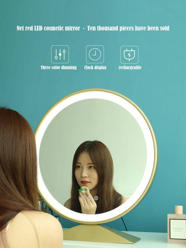 obpjfhkdg3m7800.jpg European Beauty Portable Wind Dressing Mirror Make-up Lamp LED Make-up Mirror with Lamp Desktop LED Lamp - WOSEN Mirror