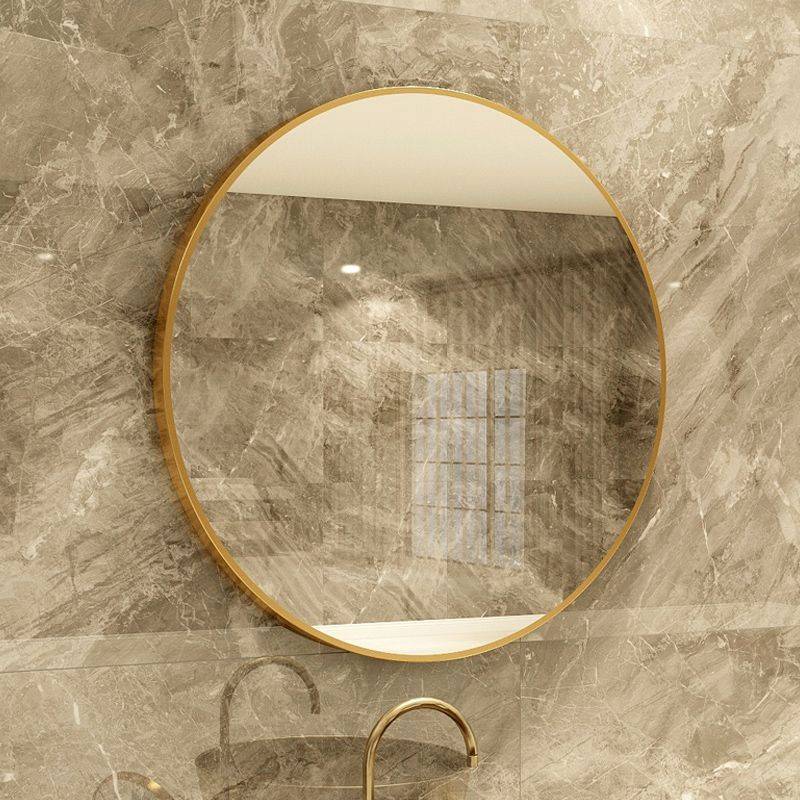 oiunrjv0hlj3069.jpg Nordic Minimalist Bathroom Mirror Household Wall Hanging Circular Mirror Aluminum Alloy Round Cosmetic Mirror - WOSEN Mirror
