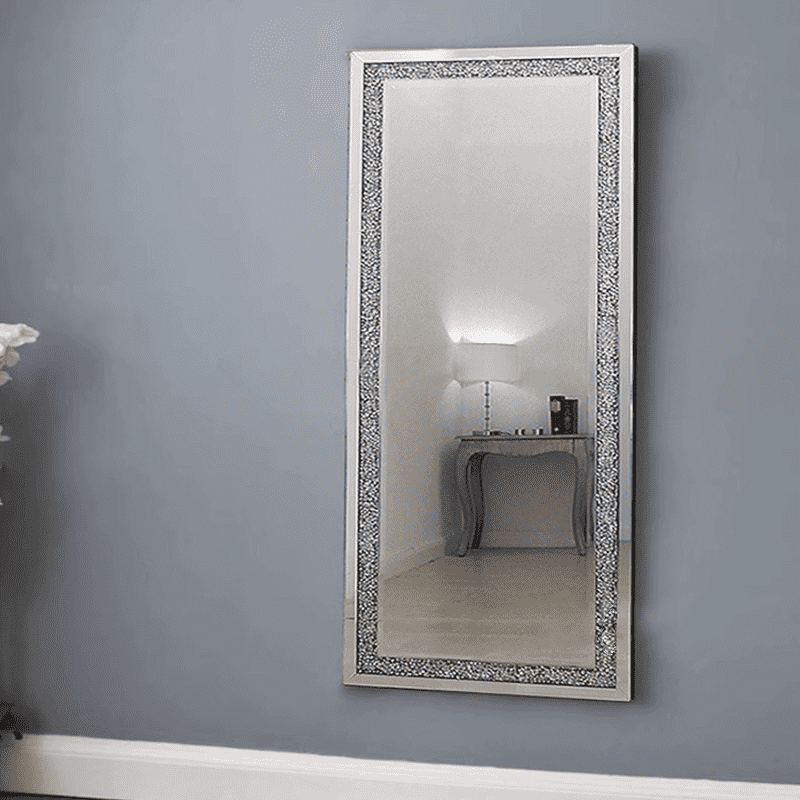 ojxtzz5032x12757.png Custom Full-Length Wall Decor Crystal Mirror Modern Sparkly Nordic Mirror Crushed Diamond Framed Rectangular for Home Living - WOSEN Mirror