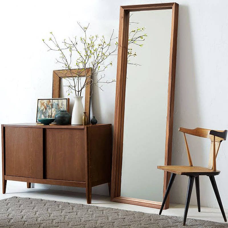 omagbqpwyii19348.jpg Nordic Retro Design Solid Wood Dressing Floor Mirror Modern Style Wall Hanging Fitting High-End Customization Decorative Purpose - WOSEN Mirror