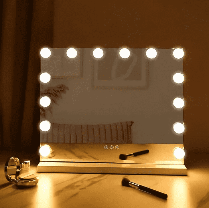 ovcc2ycelqx8047.png Modern Style Makeup Mirror with Led Light with 15 Light Bulbs Vanity Mirror with Lights General Electric Makeup Mirror - WOSEN Mirror
