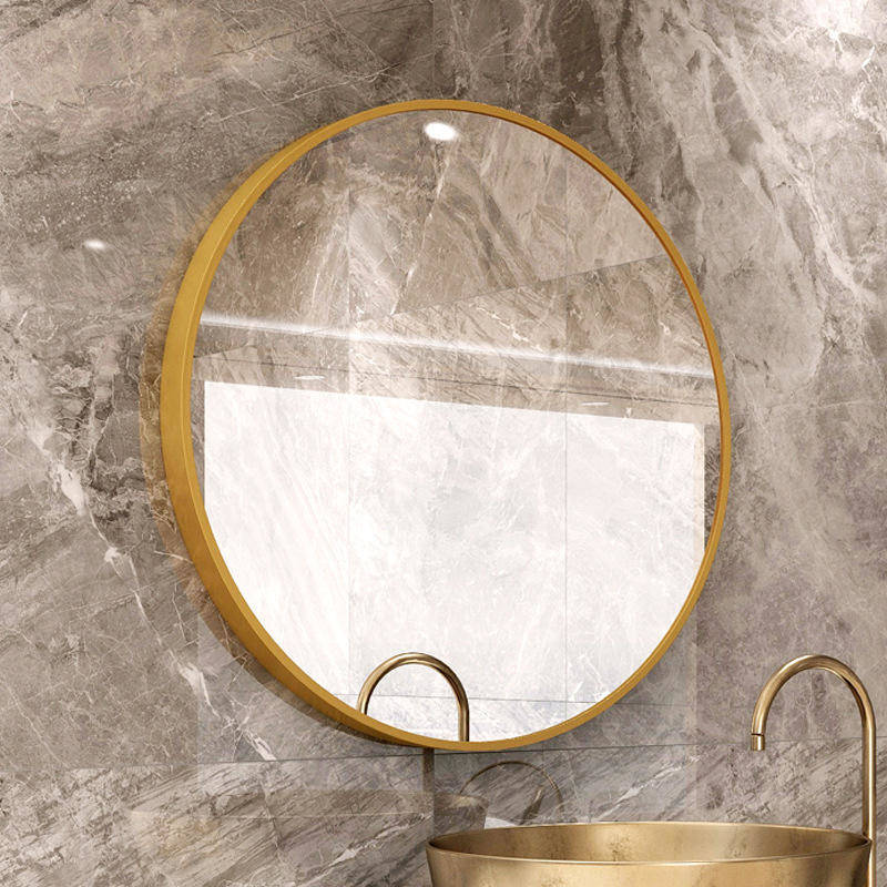 owq0vzibbct2186.jpg Home Decor Gold Metal Framed Bathroom Mirror Household Bedroom Make-up Mirror Hotel Round Wall Mirror - WOSEN Mirror
