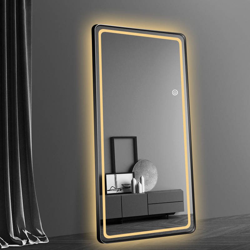 Full Length Mirror Dressing Floor Stand Large Lighted LED Standing Mirror with Led Light Decor Wall - WOSEN Mirror