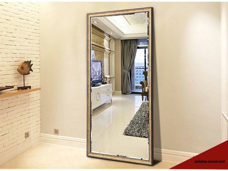 p050uxusvfc17631.jpg Contemporary Luxury Home Bathroom Wall Mirror Modern Framed Design Compact Pattern Wood Plastic Iron Material for Decorative Use - WOSEN Mirror