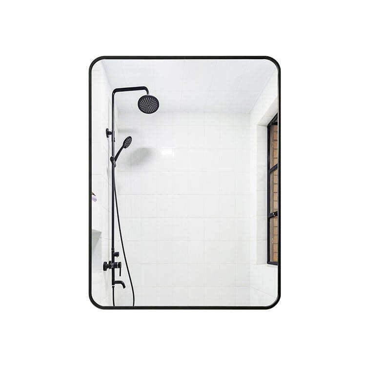 p1itinl4lq22932.jpg Washroom Mirror With Rounded Corners Hotel Square Aluminum Alloy Frame Mirror Decorative Modern Compact Mirror - WOSEN Mirror
