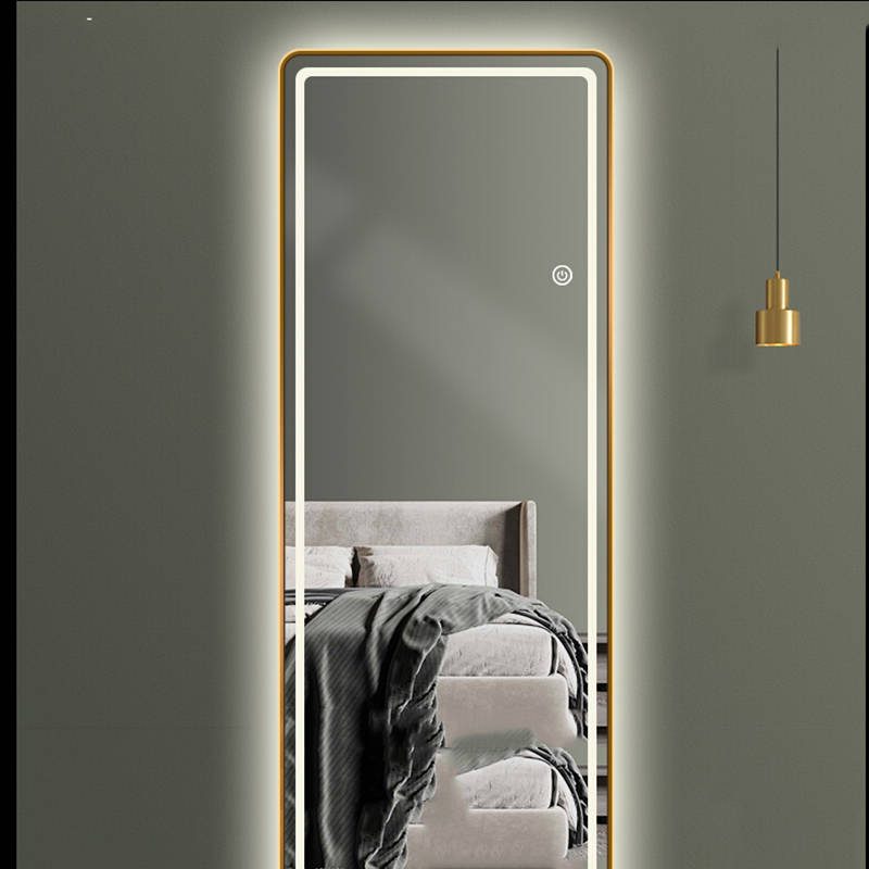 pb2pobgyq3417082.jpg Customized Large Metal Frame Vanity Mirror Wall Hanging LED Intelligent Full-length Mirror - WOSEN Mirror