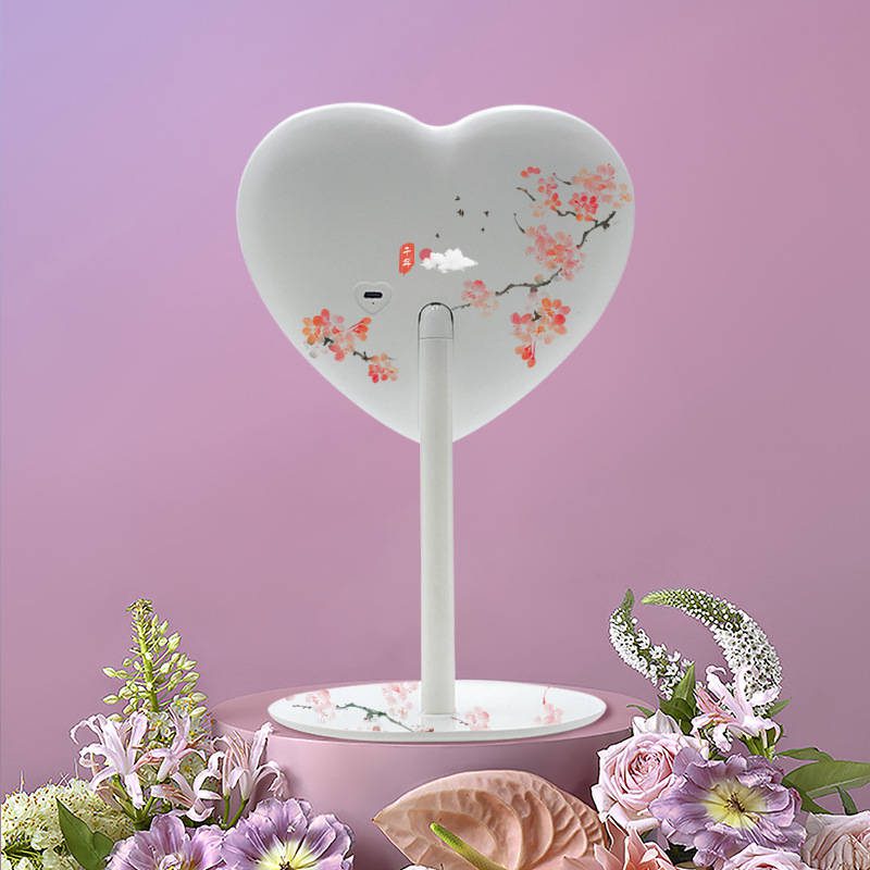 pbklpn5khx06917.jpg Wholesale Multi-Functional Removable Adjustable LED Smart Touch Screen Tray Modern Design Heart Shape Table Vanity Makeup Mirror - WOSEN Mirror